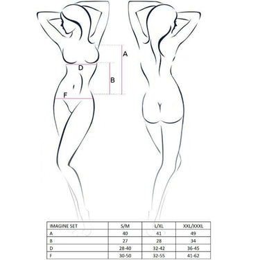 Lingerie seducente Passion Imagine set open top e tanga nero